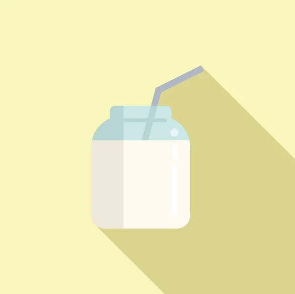 Ícone Milkshake Vetor Plano Proteína Alimentar Nutrição Vitamínica — Vetor de Stock
