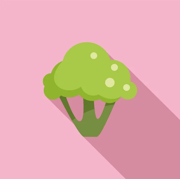 Brokoli Ikonu Düz Vektörü Yemek Proteini Sağlıklı Besin — Stok Vektör