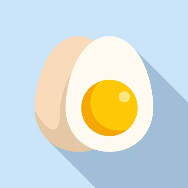 ゆで卵アイコンフラットベクトル 食物タンパク質 健康バランス — ストックベクタ