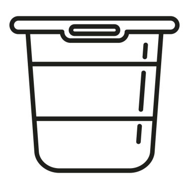 Yoğurt simgesi ana hatları vektörü. Yemek proteini. Yağlı vitamin