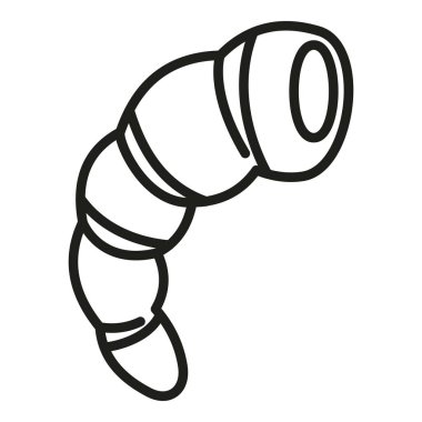 Karides ikonu ana hatları vektörü. Protein yiyeceği. Vitamin besin değeri