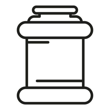 Protein çömleği ikonu ana hatları vektörü. Besin maddesi. Sağlıklı