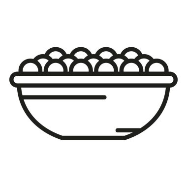 Meyve ikonu ana hatları vektörü. Yemek proteini. Vitamin besin değeri