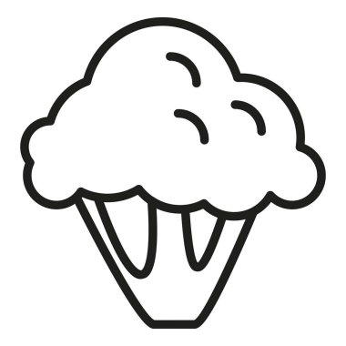 Brokoli ikonu ana hatları vektörü. Yemek proteini. Sağlıklı besin