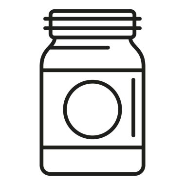 Protein ikonu ana hatları vektöründen yararlan. Besin maddesi. Bilim dengesi