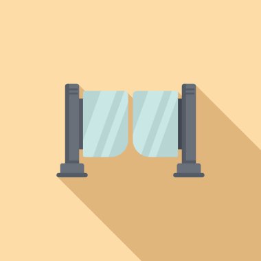 Cam otomatik kapı simgesi düz vektör. Evin kapısı. Güvenlik garajı