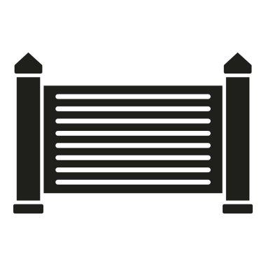 Sinyal otomatik geçit simgesi basit vektör. Otomatik çit. Kapı güvenliği