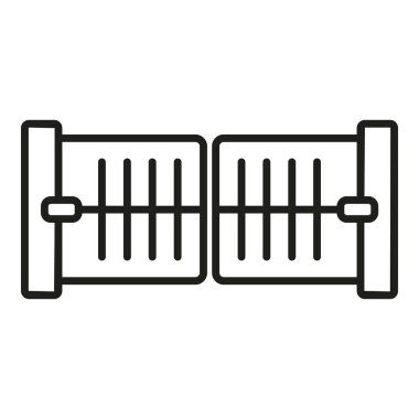 Otomatik bariyer simgesi ana hat vektörü. Kapı çiti. Kapı güvenliği