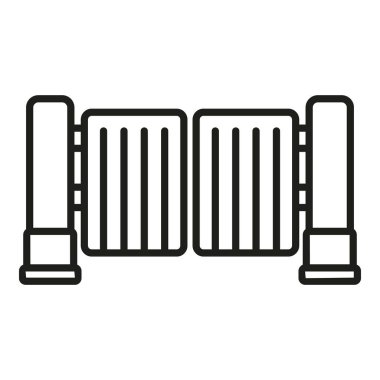 Otomatik çit simgesi dış hat vektörü. Kapı kapısı. Otomatik kontrol