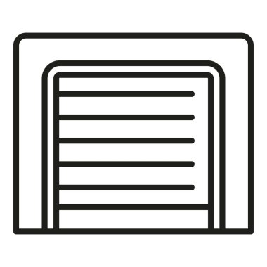 Garaj kenarı ikon ana hatları vektörü. Kapı güvenliği. Giriş seviyesi