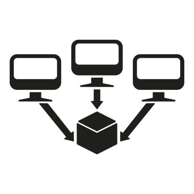 Finans veri ağı simgesi basit vektörü. Dijital para birimi. Küp düğümü