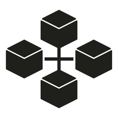 Küp matris simgesi basit vektörü. Mali veriler. Dijital gelecek