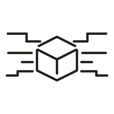 Kripto veri simgesi ana hatları vektörü. Blok zinciri. Mali gelecek