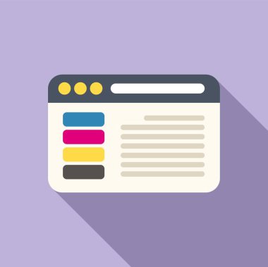 Web yazdırma simgesi düz vektörü. Dijital baskı. Servis rengi