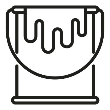 Boya kovası ikonu ana hatlı vektörü. Dijital baskı. Renk endüstrisi