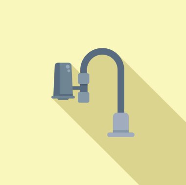 Ekoloji ikon düz vektör içiyor. Su arıtma. Sıvı su musluğu