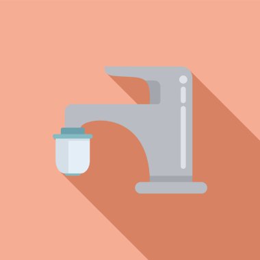 Su musluğu filtresi simgesi düz vektör. Arındırma ekipmanları. Basıncı tersine çevir