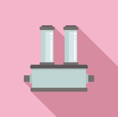 Tank sistemi simgesi düz vektör. Su filtresi. Taşıyıcı filtrelemesi