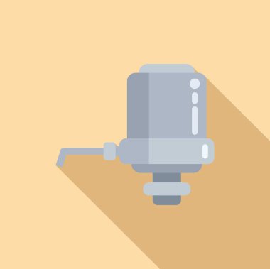 Filtre sistemi simgesi düz vektör. Su tedavisi. Sıvı kabı