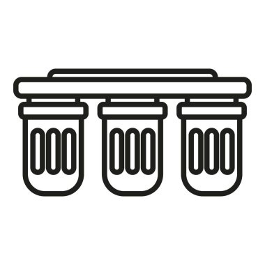 Tank filtresi simge ana hatları vektörü. Su tedavisi. Ekoloji Plastik