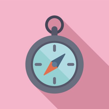 Seyahat pusula simgesi düz vektör. Trip ekipmanları. Spor tatili