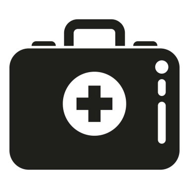 İlk yardım çantası simgesi basit bir vektör. Seyahat ekipmanları. Açık hava aktivitesi