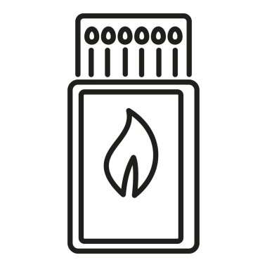 Kutu simgesi dış hat vektörüyle eşleşir. Trip kampı. Doğa ateşi.