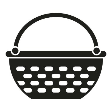 Paskalya çantası simgesi basit bir vektör. Piknik çubuğu. Doğal piyasa