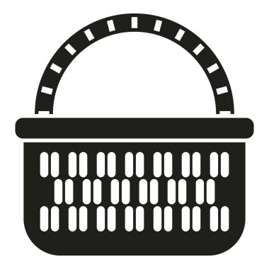 Peçete sepeti simgesi basit vektör. Hasır Paskalya. Kamp pazarı