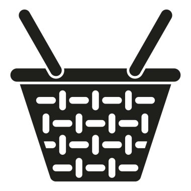 Hediye sepeti simgesi basit vektör. Piknik hasırı. Kamp pazarı