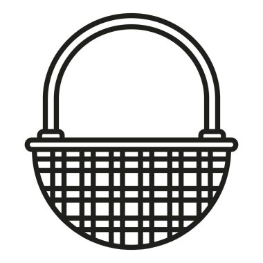 Hamper basket ikonu ana hatları vektörü. Piknik çantası. Kamp pazarı