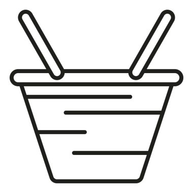 Hediye sepeti ikonu ana hat vektörü. Piknik hasırı. Kamp pazarı