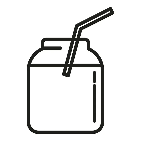 Milkshake Pictogram Omtrek Vector Voedselproteïne Vitamine Voeding — Stockvector