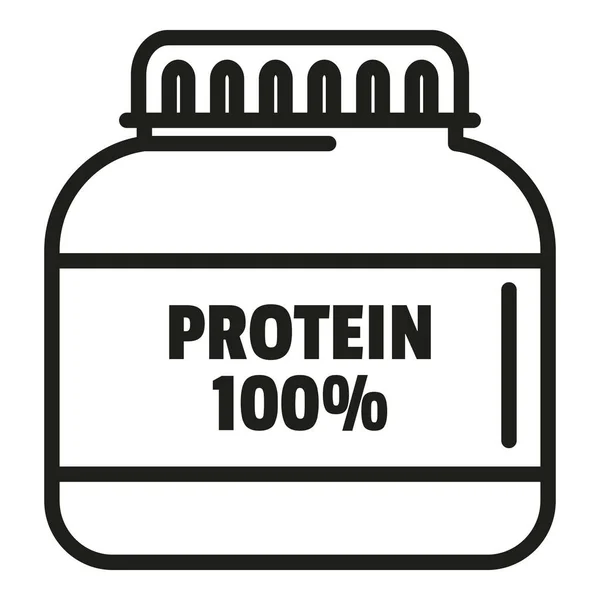 Ícone Proteína Contorno Vetor Nutriente Alimentar Dieta Vitamina —  Vetores de Stock