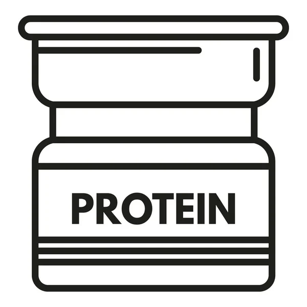 Ícone Vidro Proteína Contorno Vetor Nutriente Alimentar Vitamina Saudável — Vetor de Stock