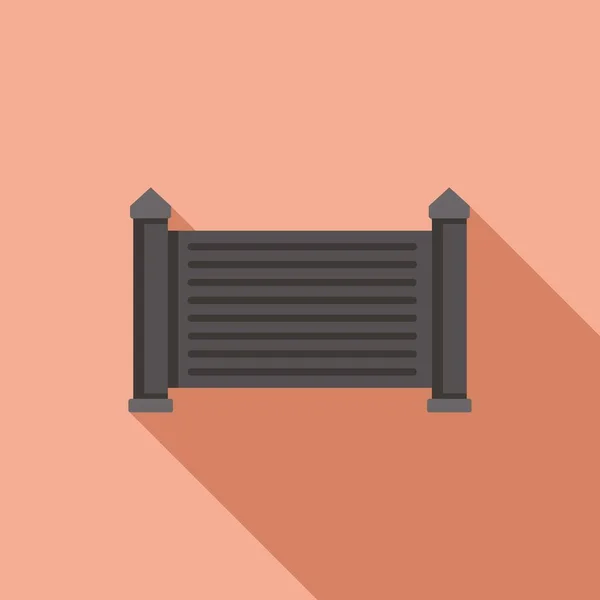 Auto Zaun Symbol Flachen Vektor Türsicherheit Einlasskontrolle — Stockvektor