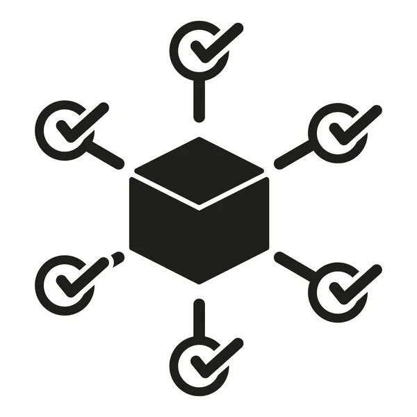 Blockchain Schéma Icône Vecteur Simple Fintech Numérique Données Entreprise — Image vectorielle