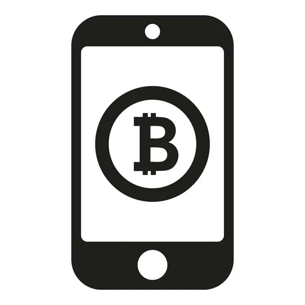 Smarttelefon Bitcoin Ikon Enkel Vektor Blokkkjede Finansieringsknutepunkt – stockvektor
