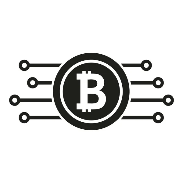 Jednoduchý Vektor Ikony Digitálního Bitcoinu Blokový Řetěz Šifrování Měny — Stockový vektor