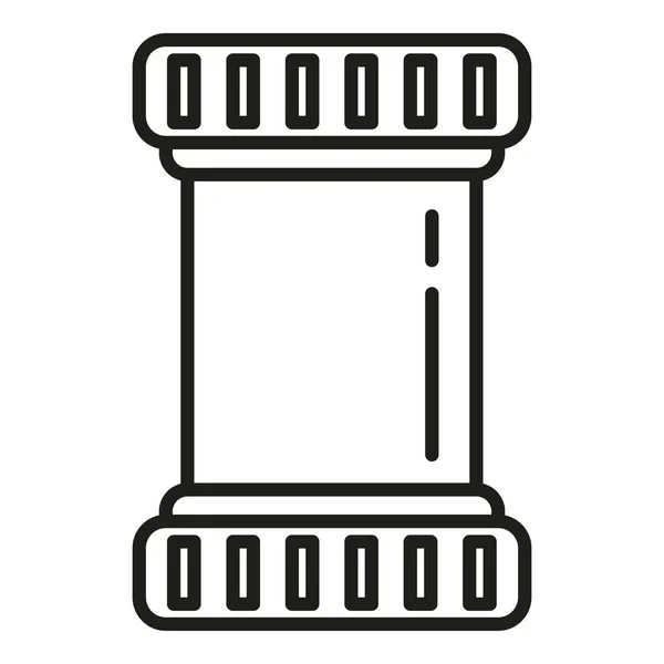 Container Filtru Pictograma Contur Vector Tratarea Apei Rezervor Sistem — Vector de stoc
