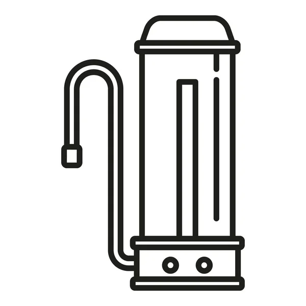 Elektrische Wasserfiltersymbole Umreißen Vektor Saubere Reinigung Kunststoffbehälter — Stockvektor