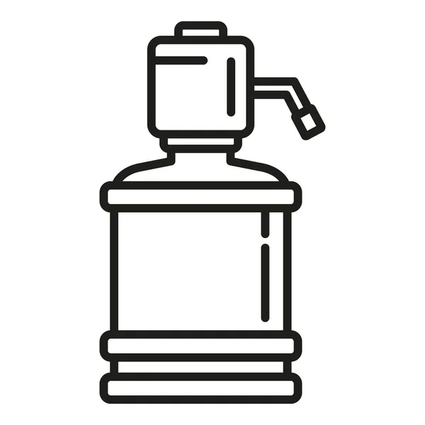 Big Water Bottle Icon Outline Vector Filter Treatment Tank System — Stock Vector