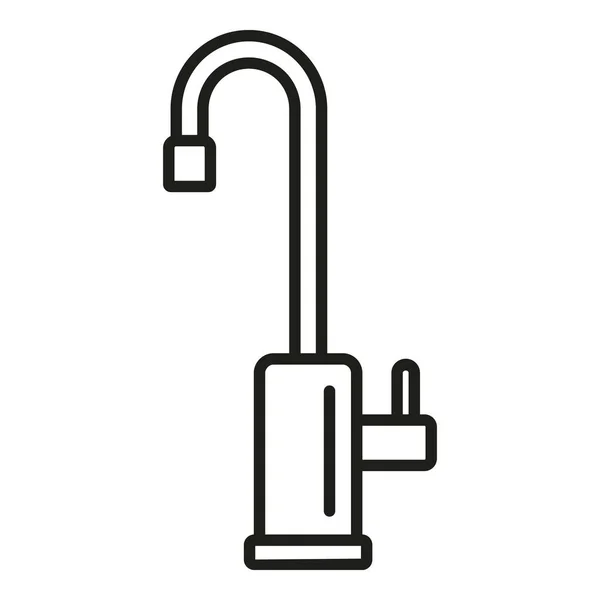 Umrissvektor Des Wasserhahnsymbols Filterbehandlung Flüssigflasche — Stockvektor