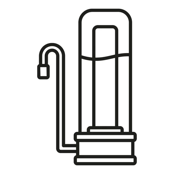 Обратный Вектор Контура Иконки Технологической Воды Фильтр Обработки Труба — стоковый вектор