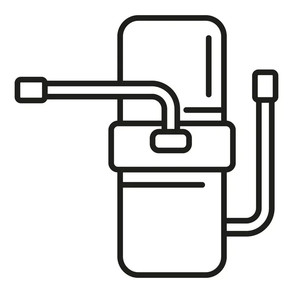 Moderno Filtro Agua Icono Contorno Vector Equipo Tratamiento Sistema Tanque — Vector de stock