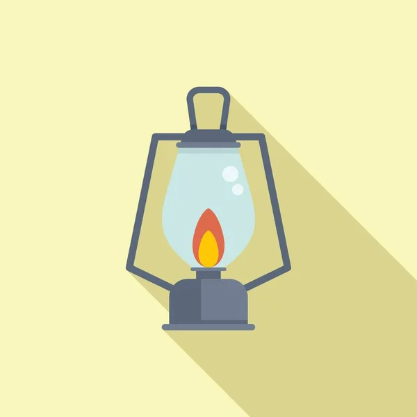 Brennen Lampe Symbol Flachen Vektor Reise Abenteuer Kompass — Stockvektor