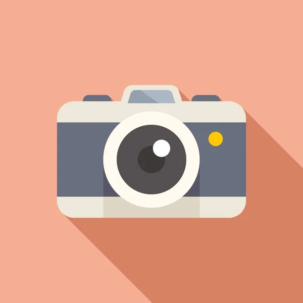 Kamera Simgesini Düz Vektöre Taşı Seyahat Ekipmanları Seyahat Tatili — Stok Vektör