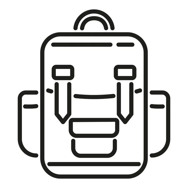 Backpack Icon Outline Vector Travel Equipment Sport Vacation — Stock Vector