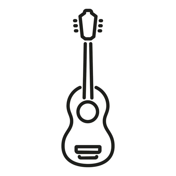 Campamento Icono Guitarra Contorno Vector Equipo Viaje Accesorios Vacaciones — Vector de stock