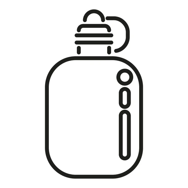 Umrissvektor Des Wasserflaschensymbols Reiseausrüstung Urlaubszubehör — Stockvektor